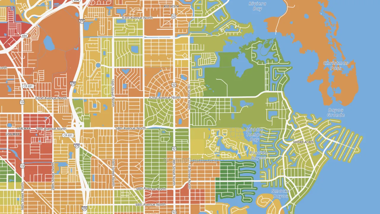 Edgemoor, St. Petersburg, FL Map of Burglary Rates