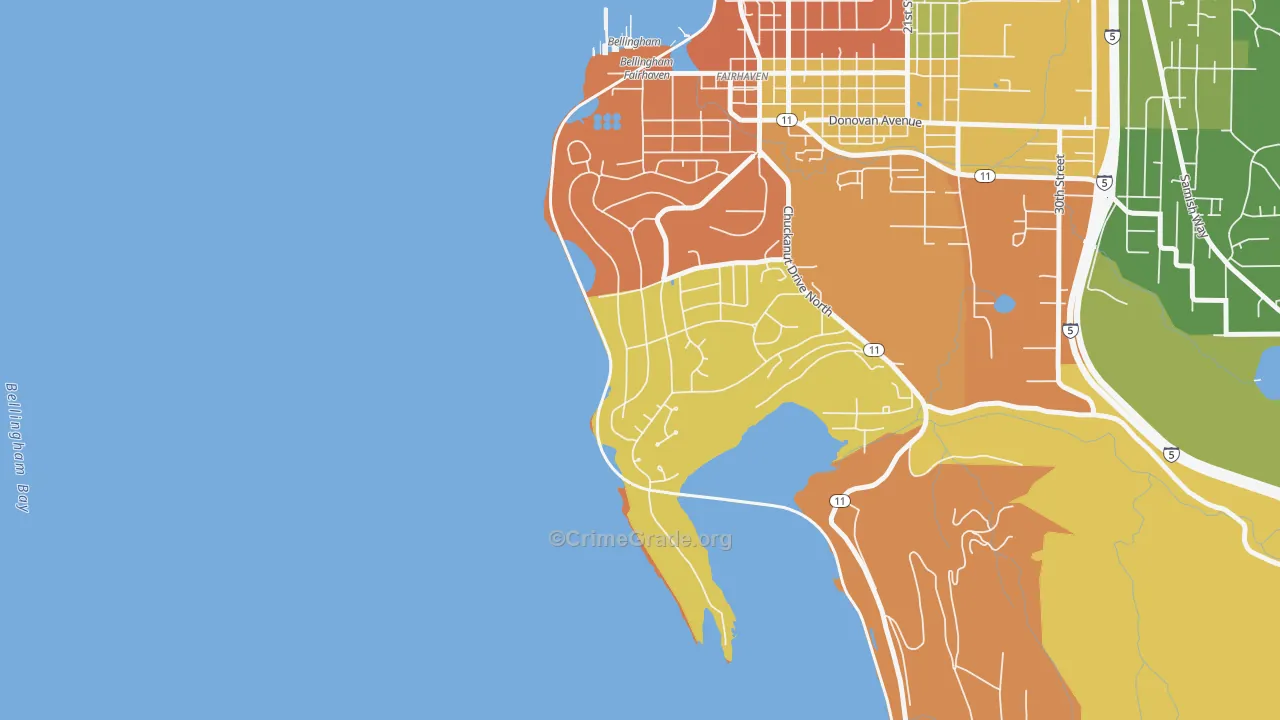 Edgemoor, WA Map of Burglary Rates