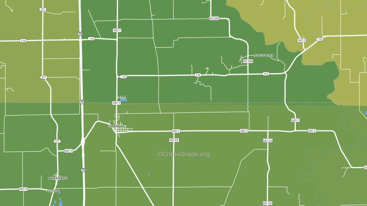 Edgerton Junction, MO Map of Burglary Rates