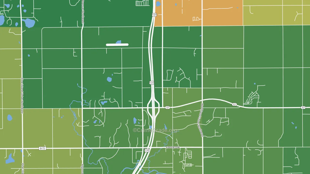 Edgerton, MI Map of Burglary Rates