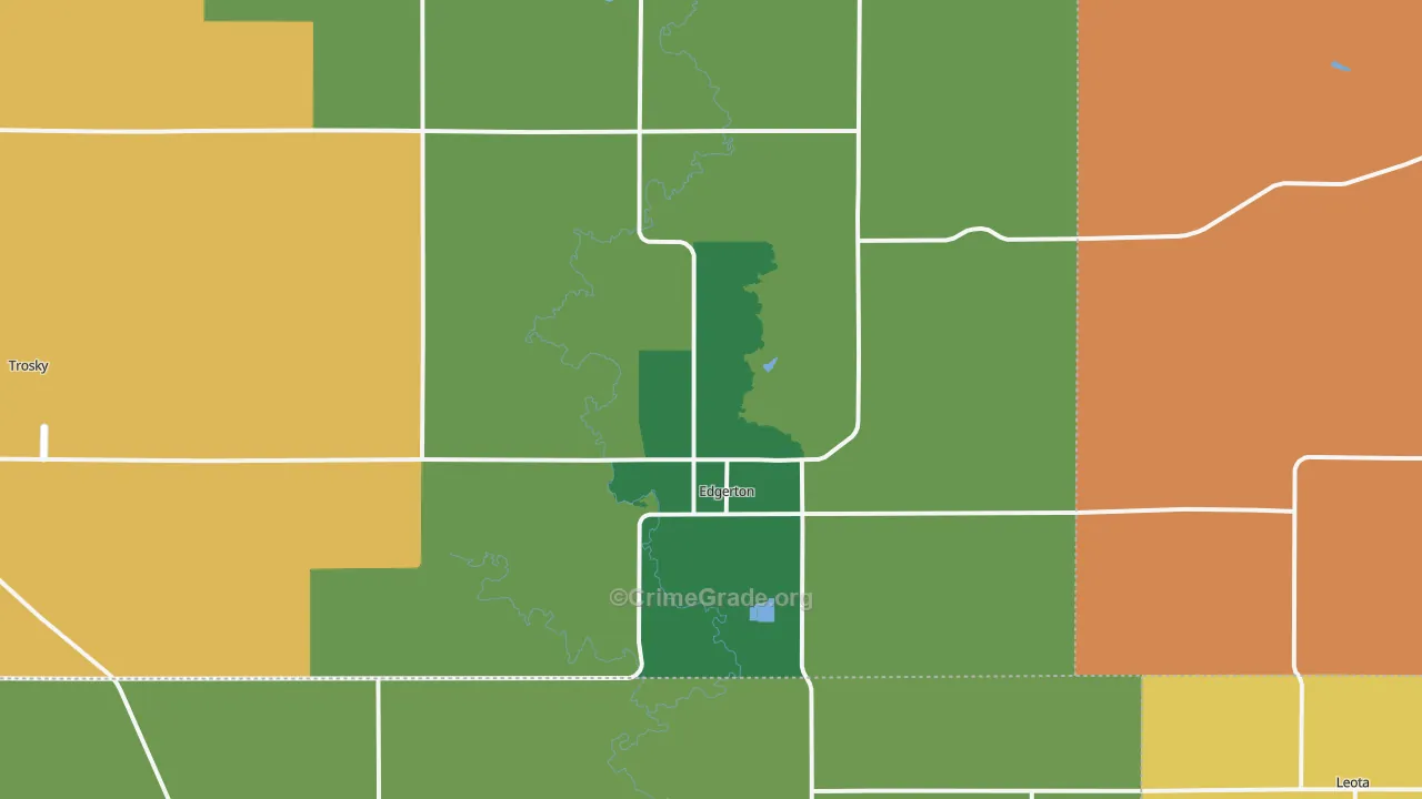 Edgerton, MN Map of Burglary Rates