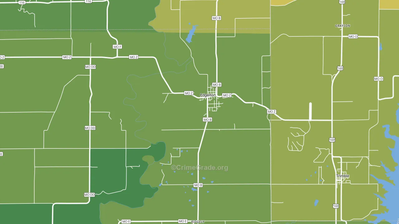 Edgerton, MO Map of Burglary Rates