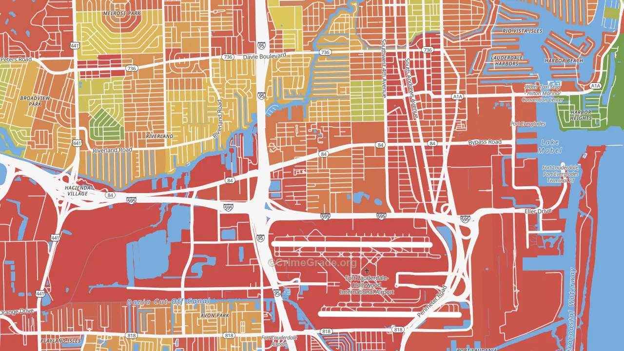 Edgewood, Fort Lauderdale, FL Map of Burglary Rates