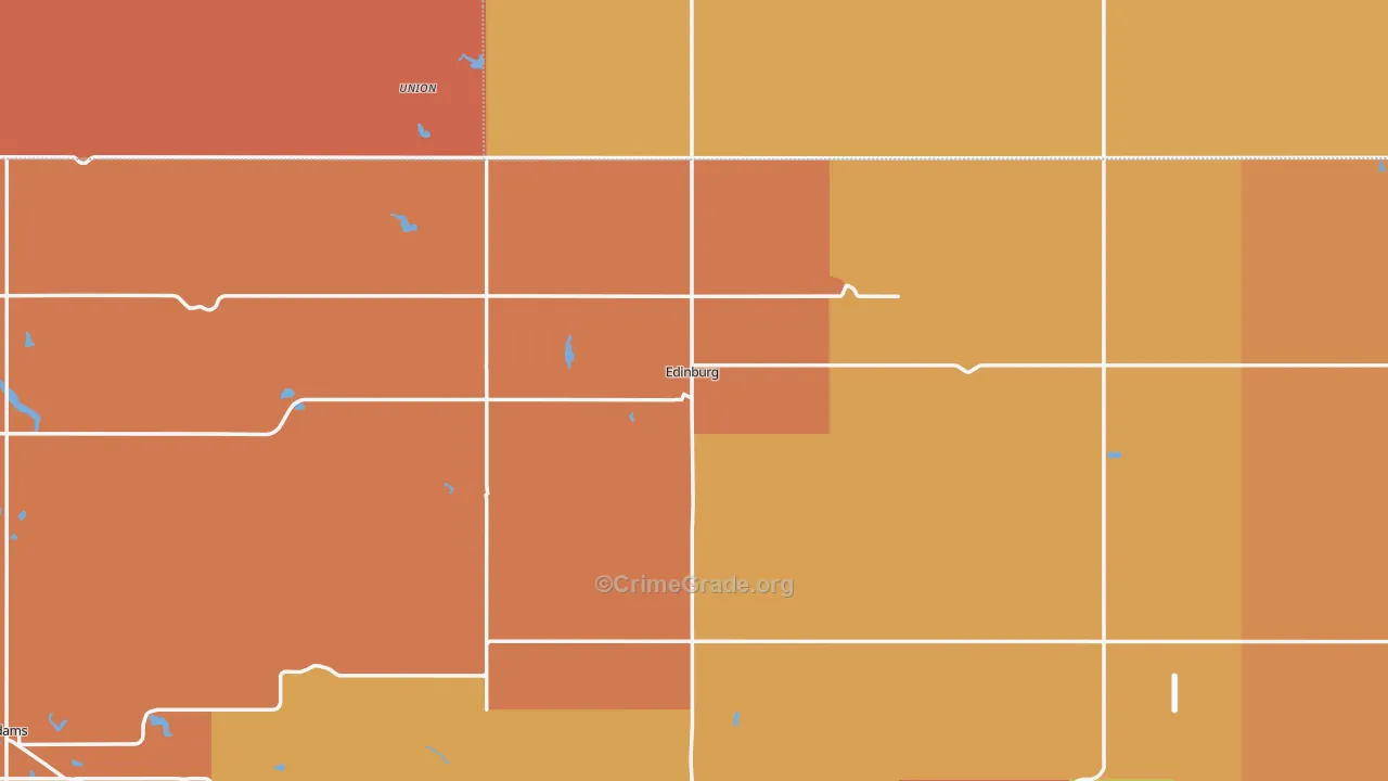 Edinburg, ND Map of Burglary Rates