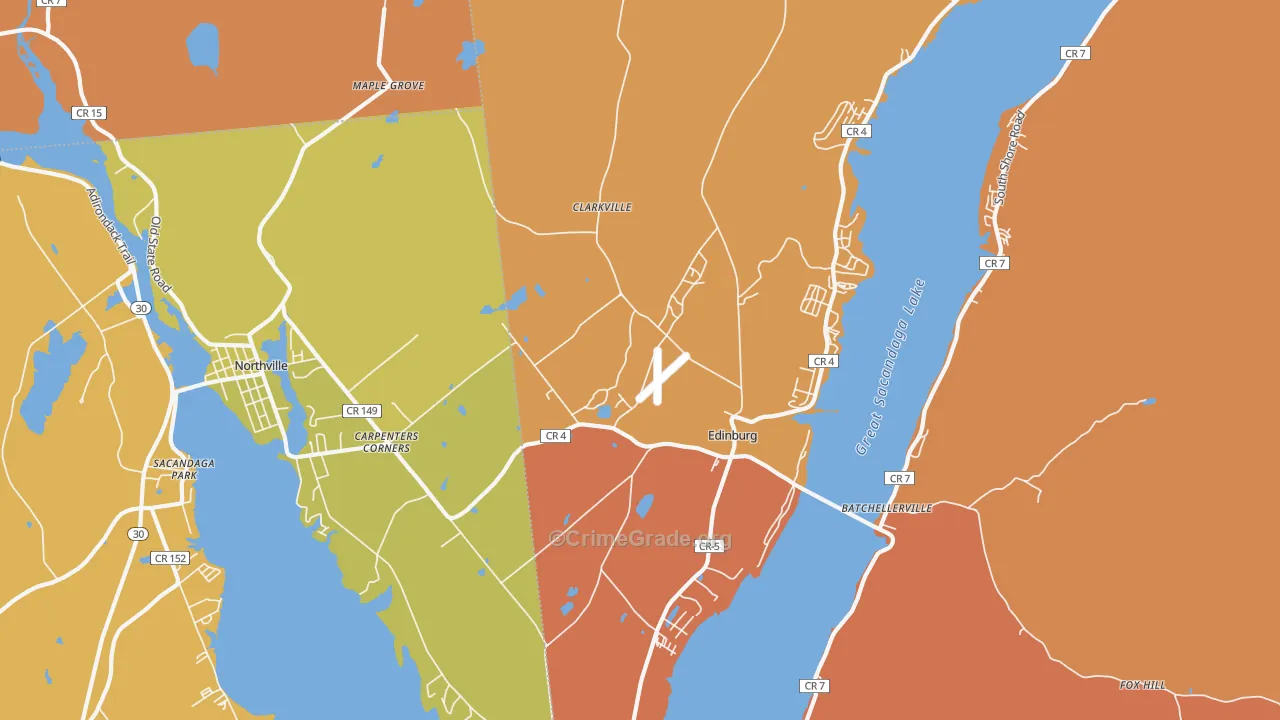Edinburg, NY Map of Burglary Rates