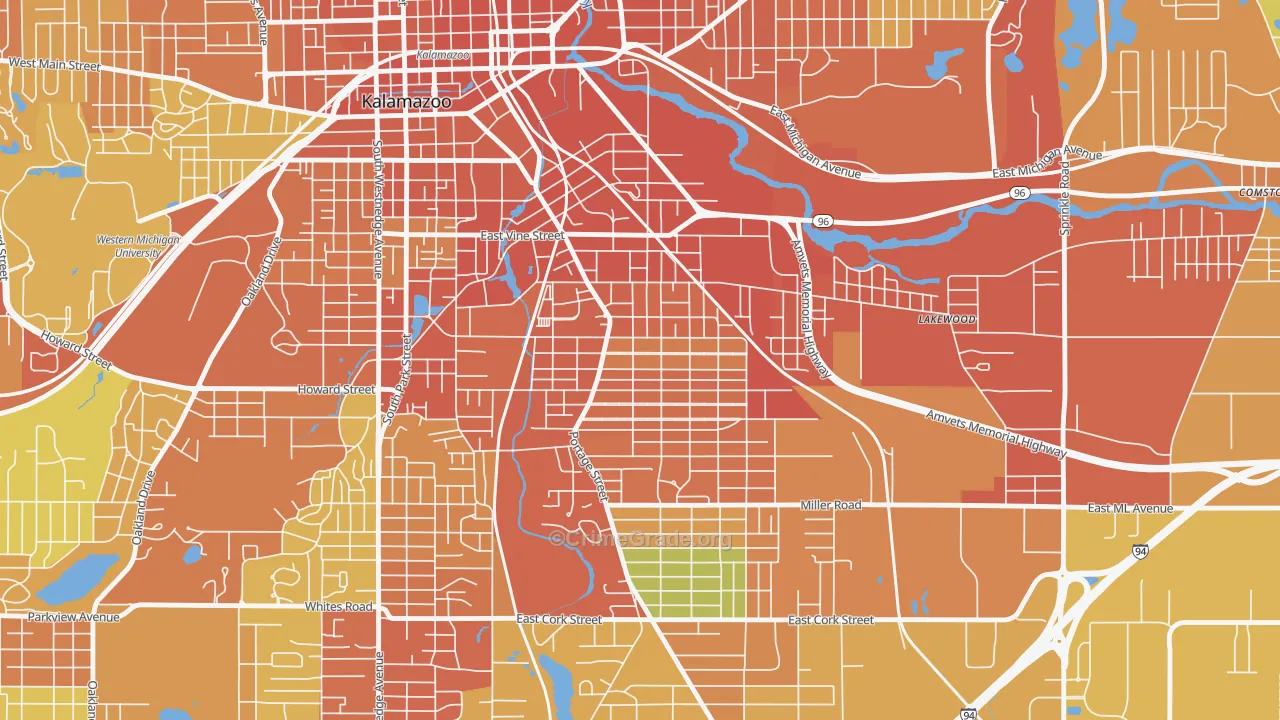 Edison, Kalamazoo, MI Map of Burglary Rates