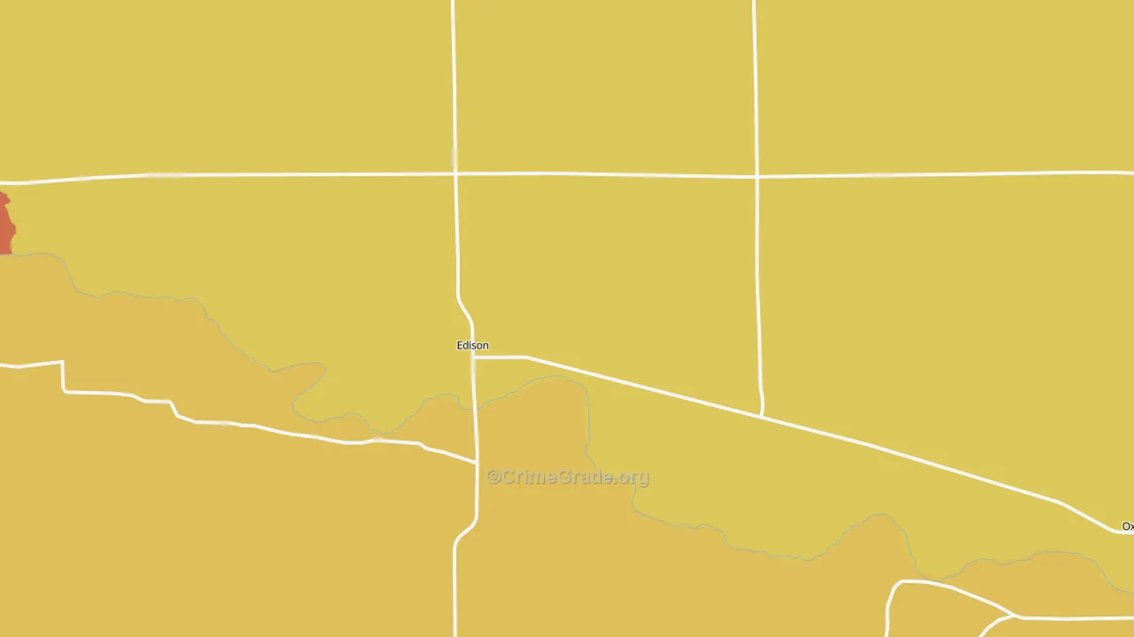Edison, NE Map of Burglary Rates