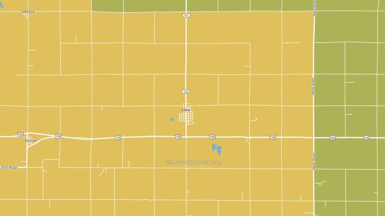 Edna, KS Map of Burglary Rates