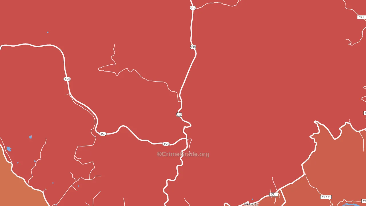 Edray, WV Map of Burglary Rates