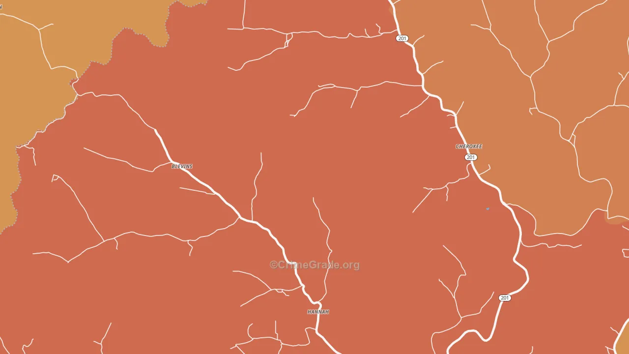 Edsel, KY Map of Burglary Rates