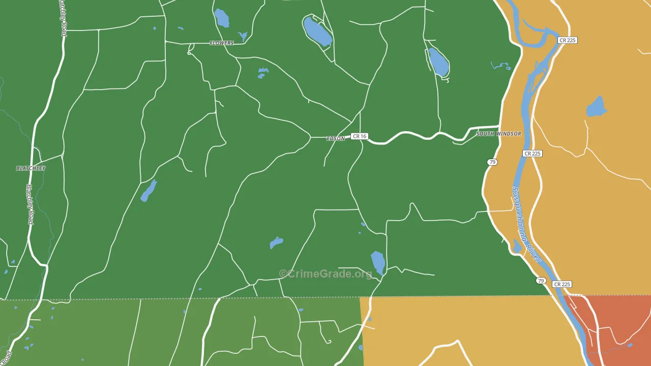 Edson, NY Map of Burglary Rates