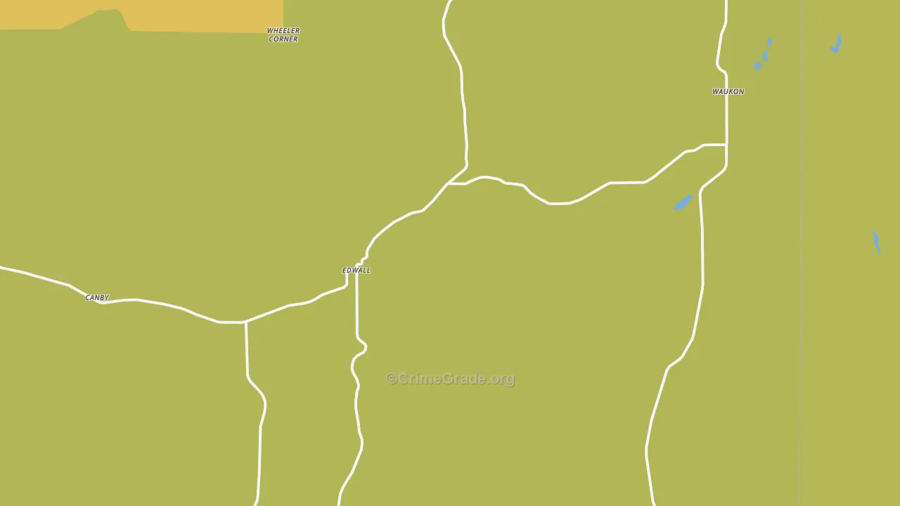 Edwall, WA Map of Burglary Rates