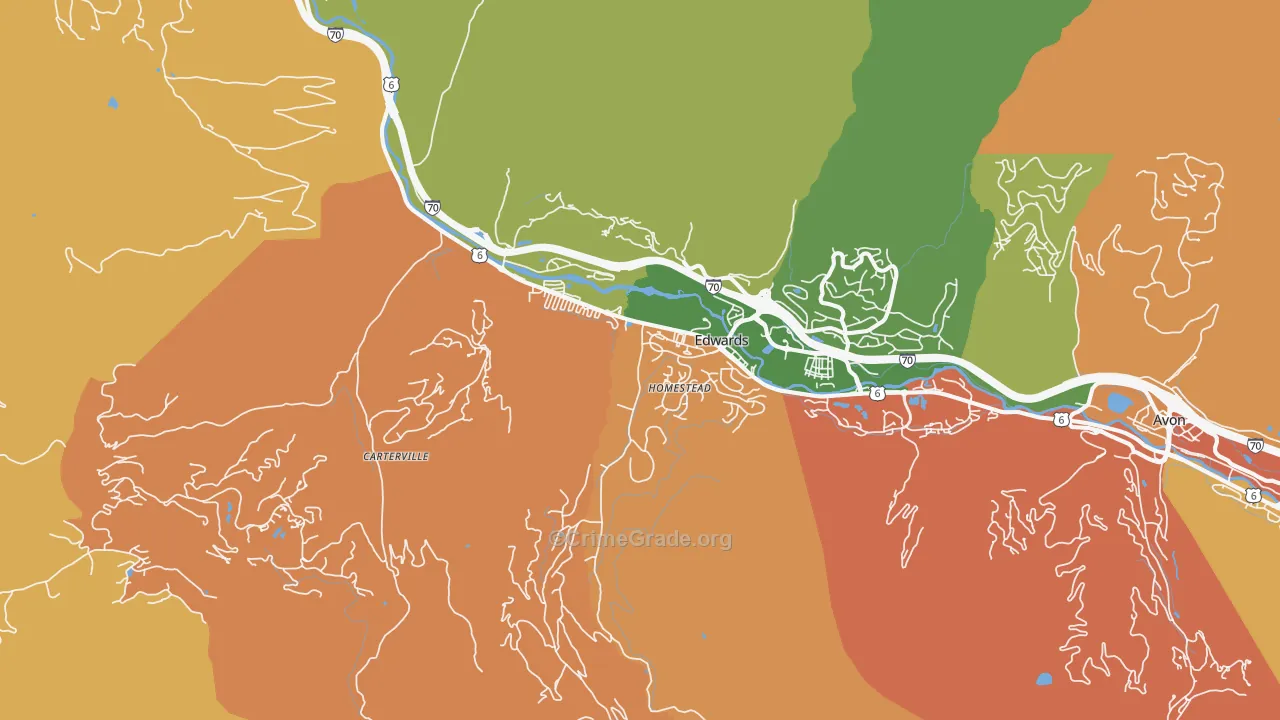Edwards, CO Map of Burglary Rates