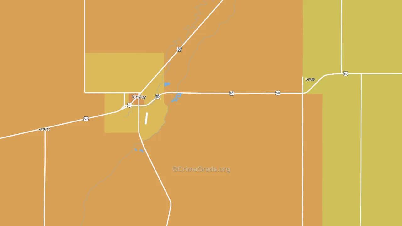 Edwards County, KS Map of Burglary Rates