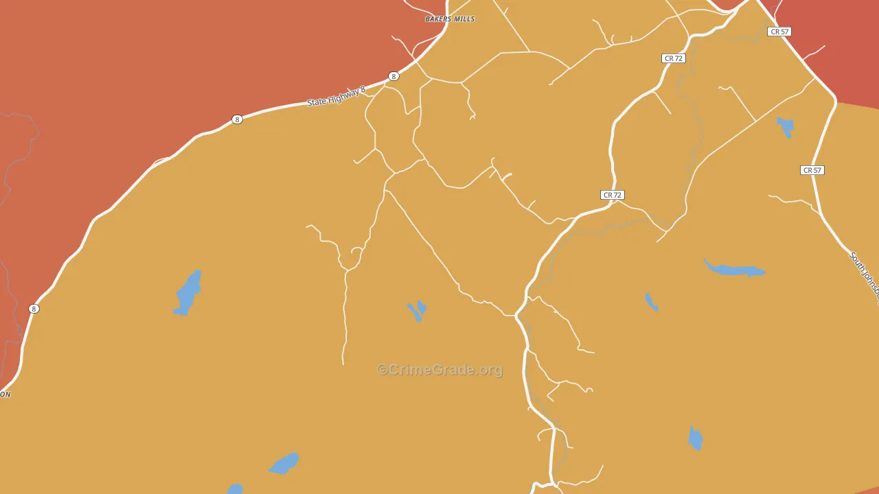 Edwards Hill, NY Map of Burglary Rates