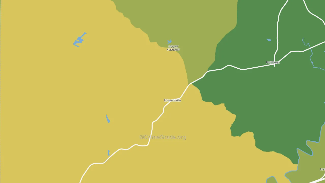 Edwardsville, AL Map of Burglary Rates