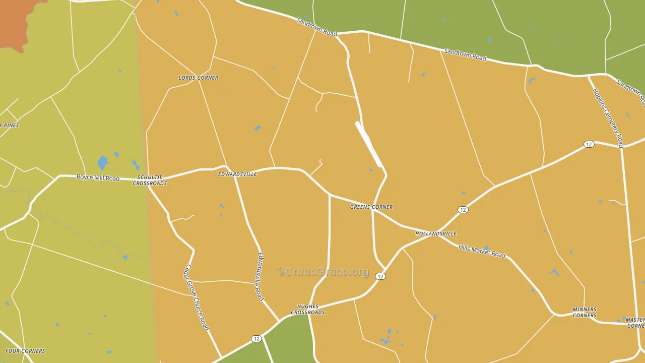 Edwardsville, DE Map of Burglary Rates