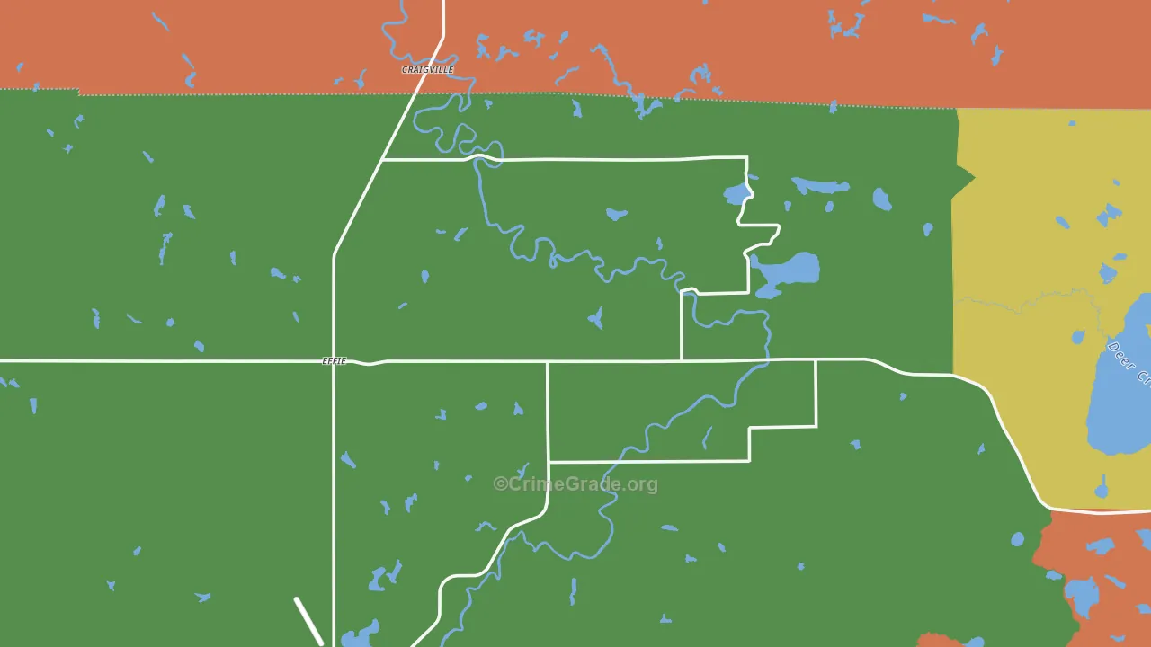 Effie, MN Map of Burglary Rates