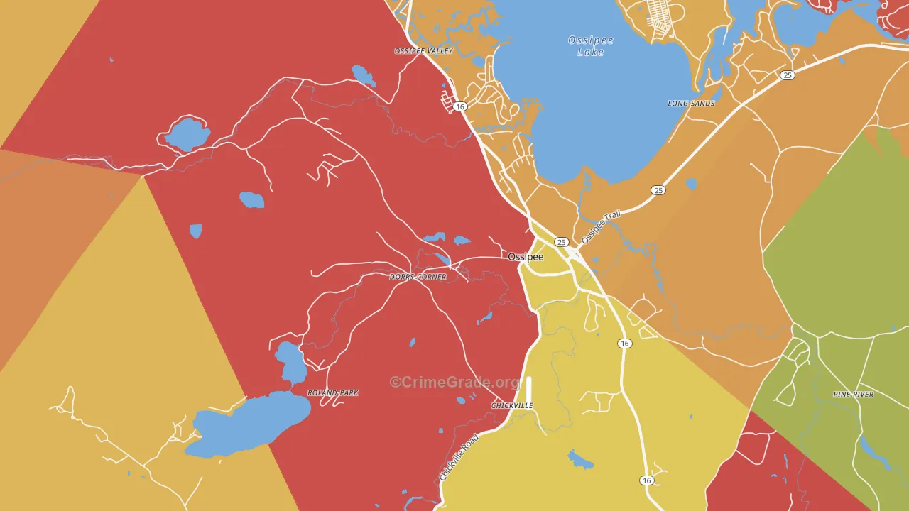 Effingham, NH Map of Burglary Rates
