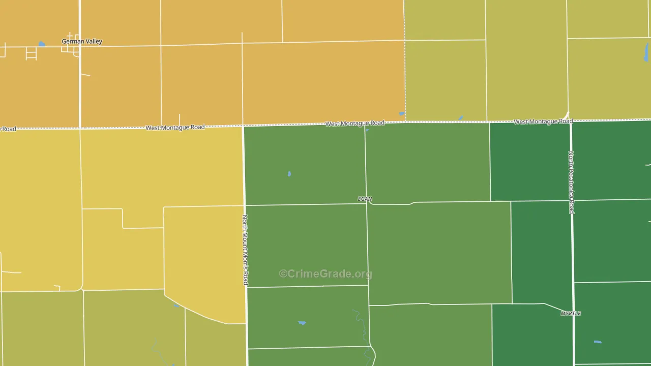 Egan, IL Map of Burglary Rates