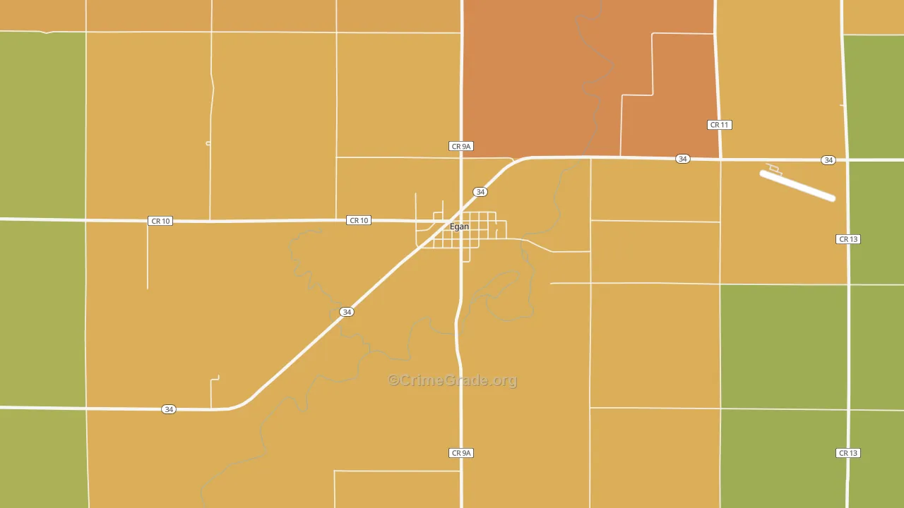 Egan, SD Map of Burglary Rates