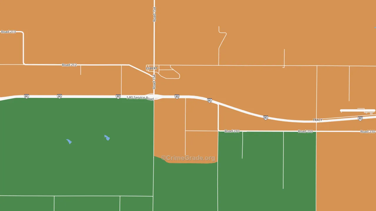 Egbert, WY Map of Burglary Rates
