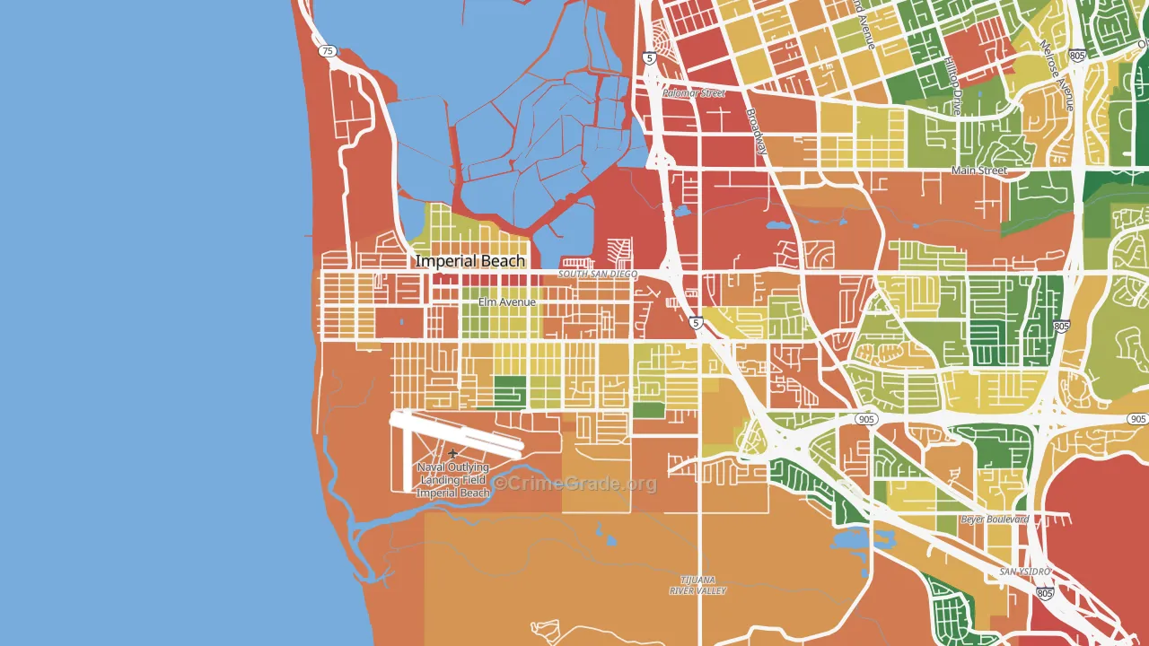 Egger Highlands, San Diego, CA Map of Burglary Rates