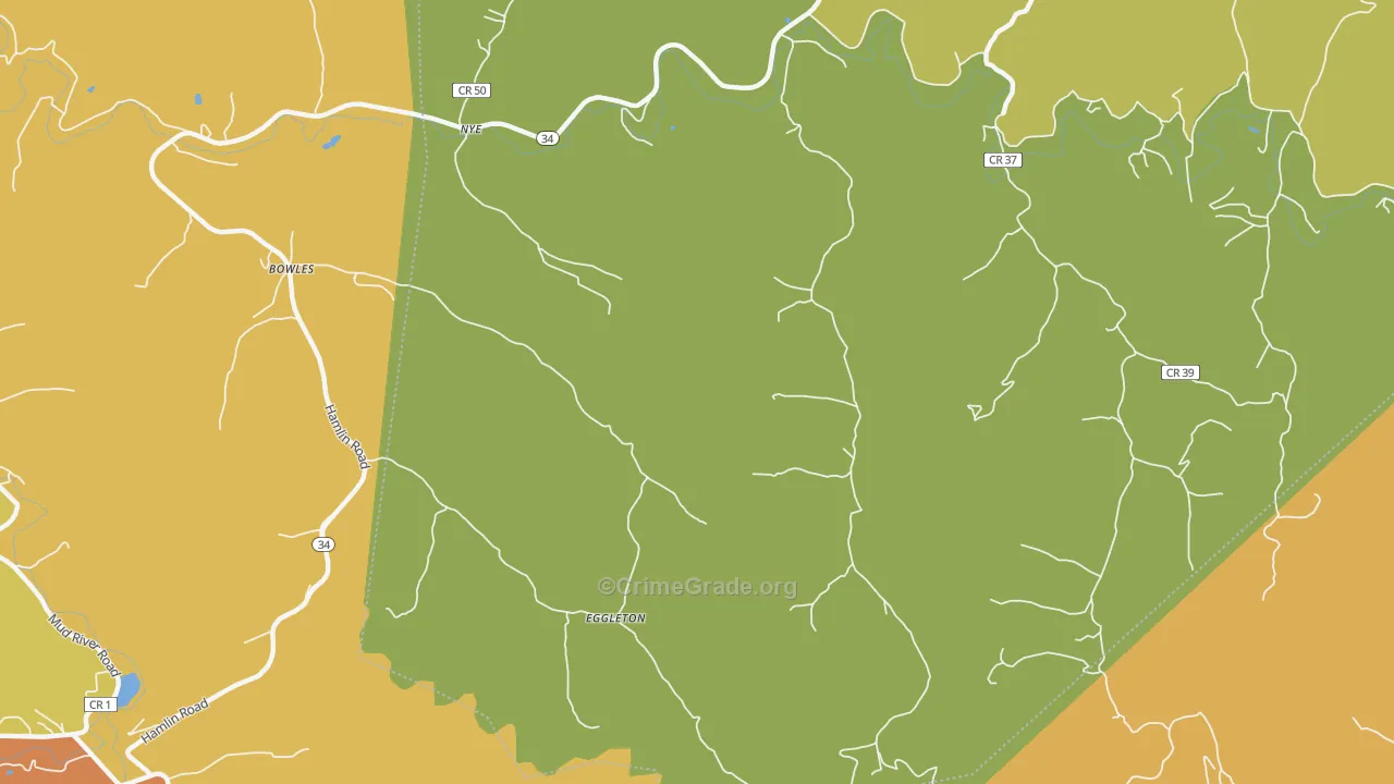Eggleton, WV Map of Burglary Rates