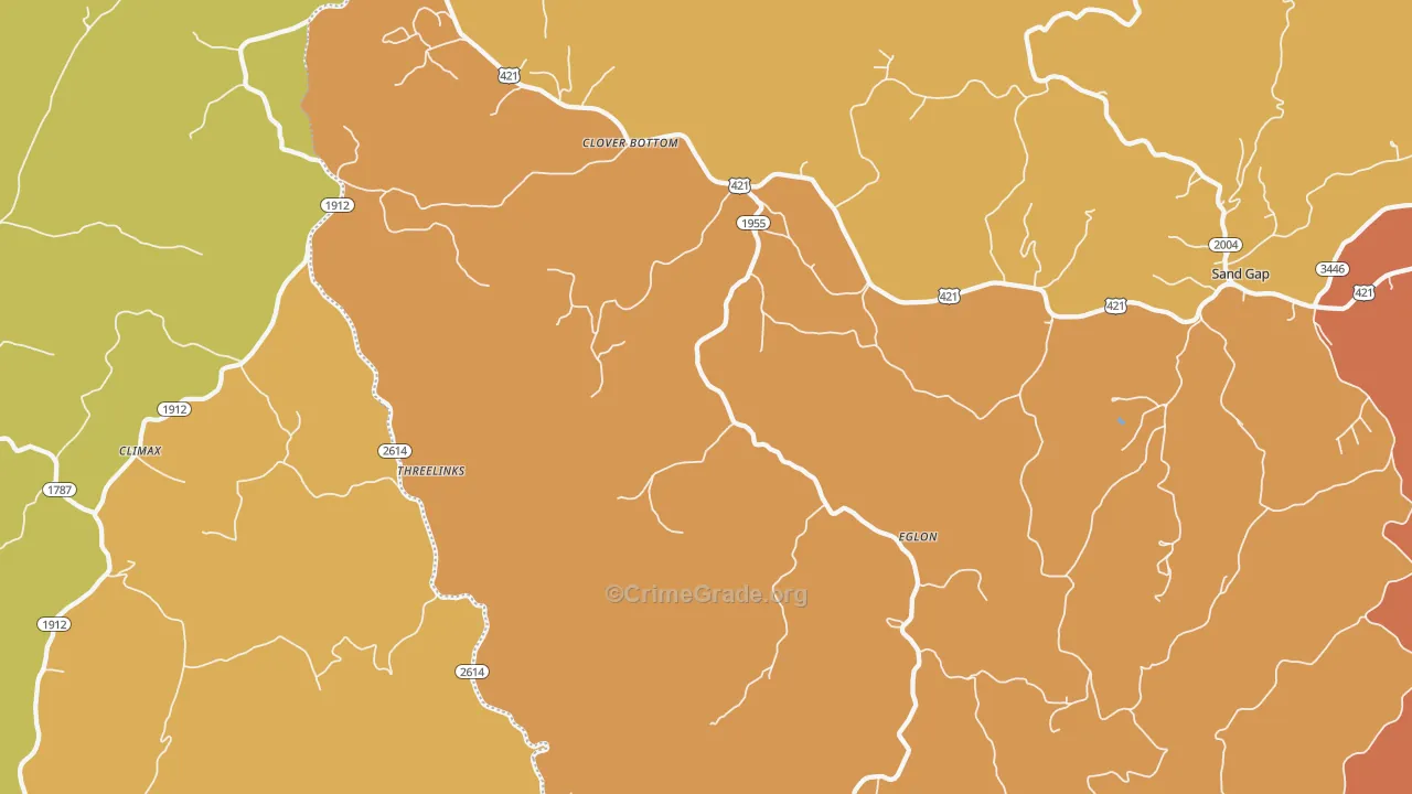 Eglon, KY Map of Burglary Rates