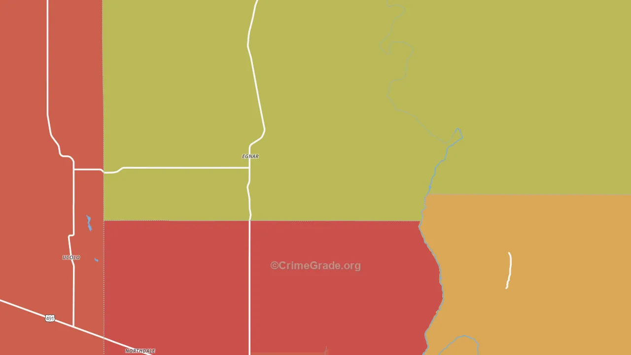 Egnar, CO Map of Burglary Rates