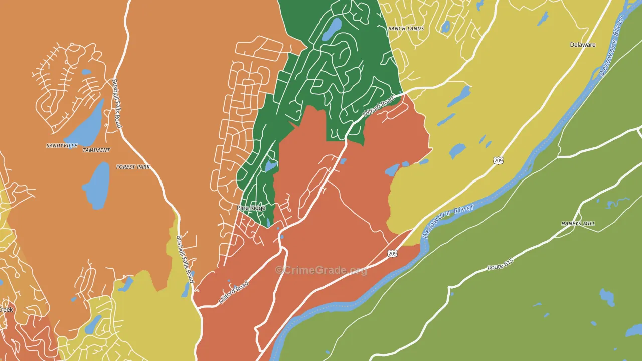 Egypt Mills, PA Map of Burglary Rates