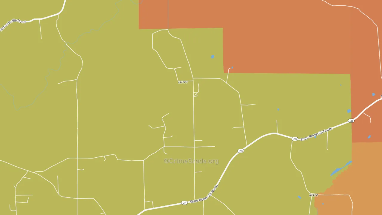 Egypt, PA Map of Burglary Rates