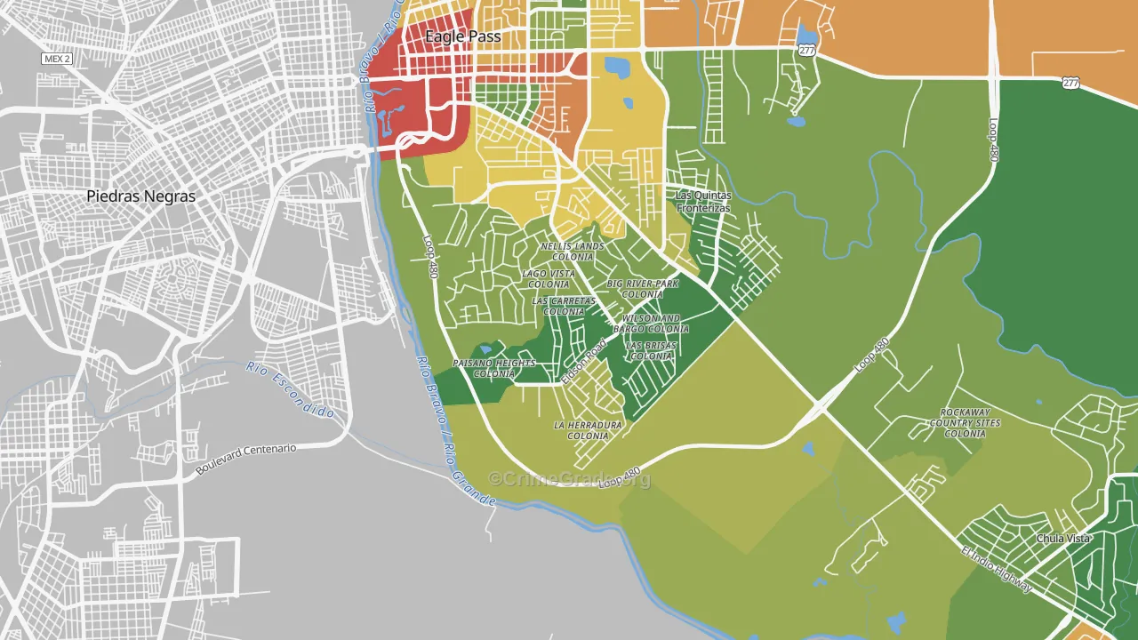Eidson Road, TX Map of Burglary Rates
