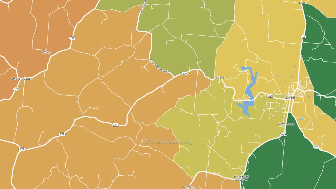 Eifort, OH Map of Burglary Rates