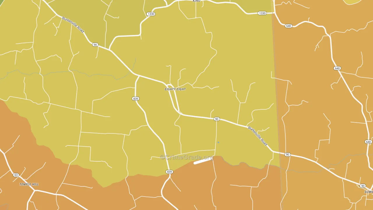 Eighty Eight, KY Map of Burglary Rates