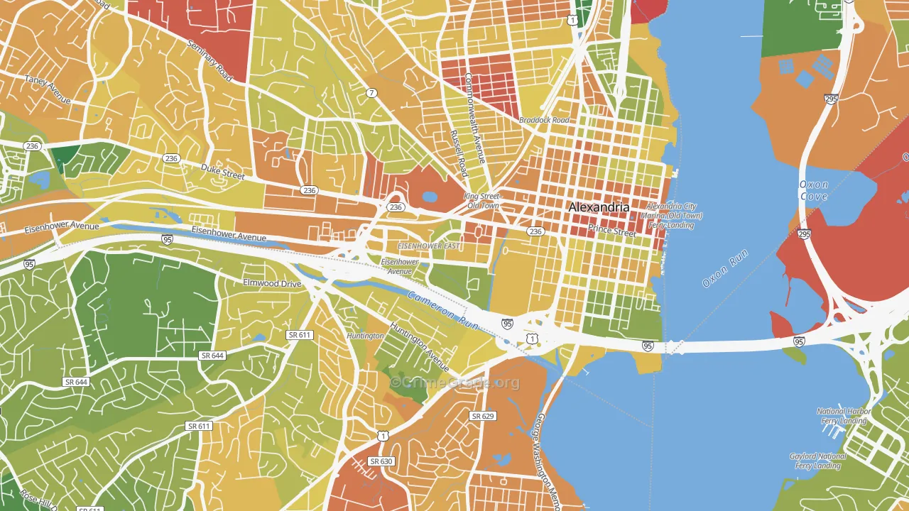 Eisenhower East, Alexandria, VA Map of Burglary Rates