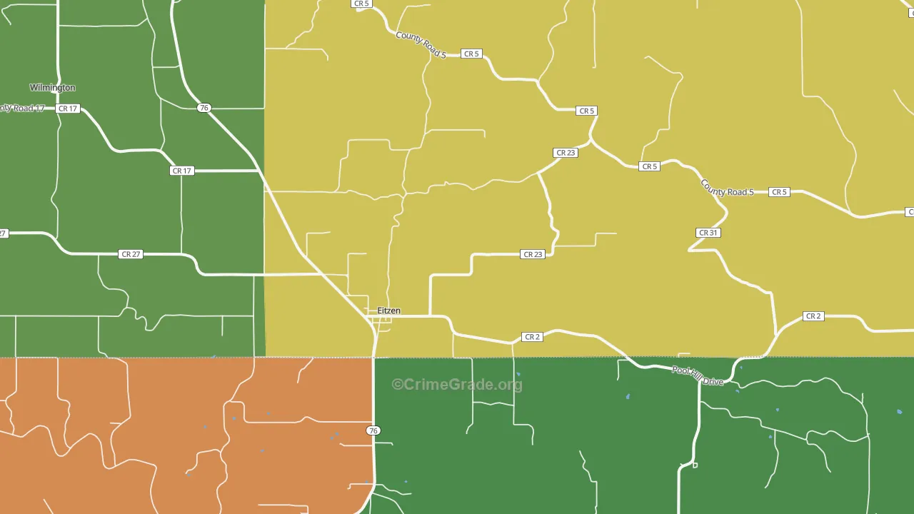 Eitzen, MN Map of Burglary Rates