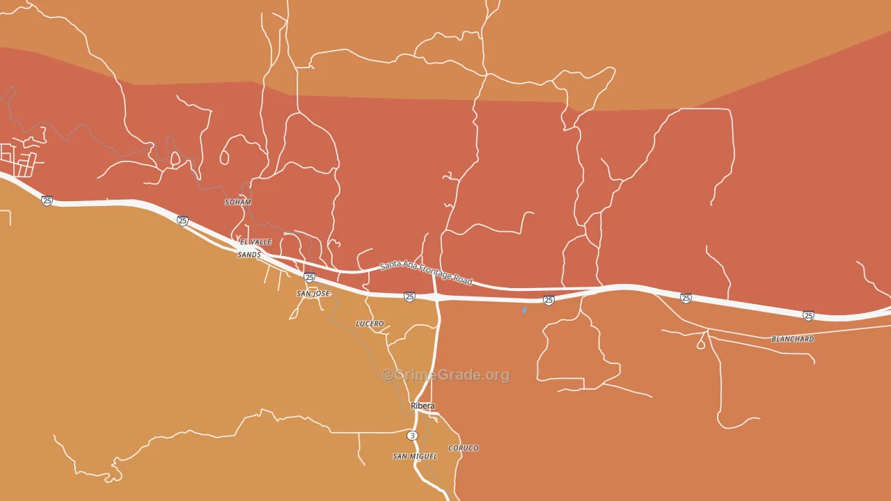 El Ancon, NM Map of Burglary Rates