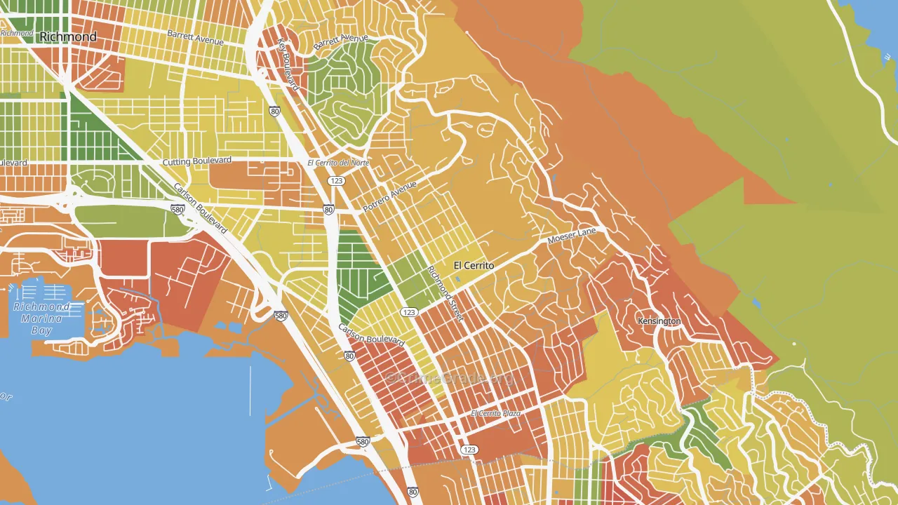 El Cerrito, CA Map of Burglary Rates
