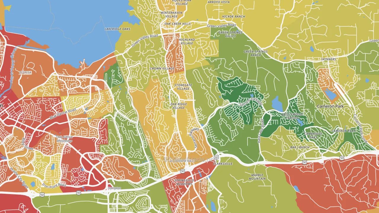 El Dorado Hills, CA Map of Burglary Rates