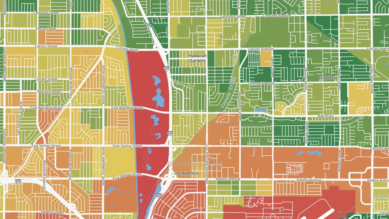 El Dorado Park, Long Beach, CA Map of Burglary Rates