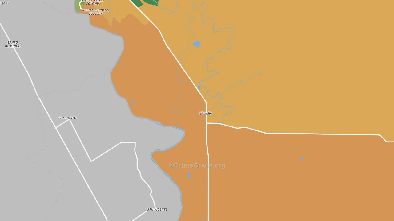 El Indio, TX Map of Burglary Rates