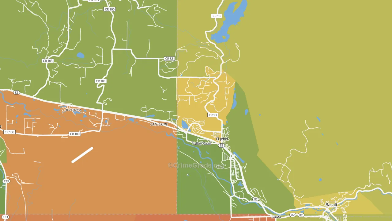 El Jebel, CO Map of Burglary Rates