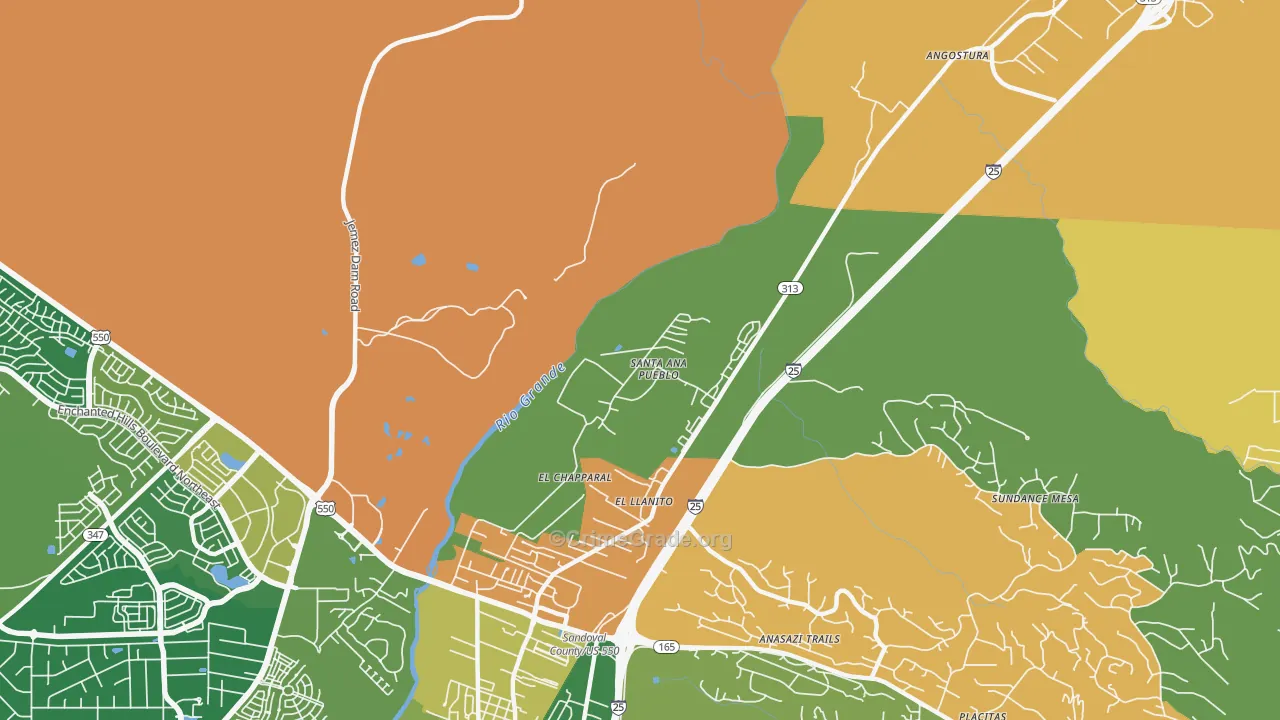El Llanito, NM Map of Burglary Rates