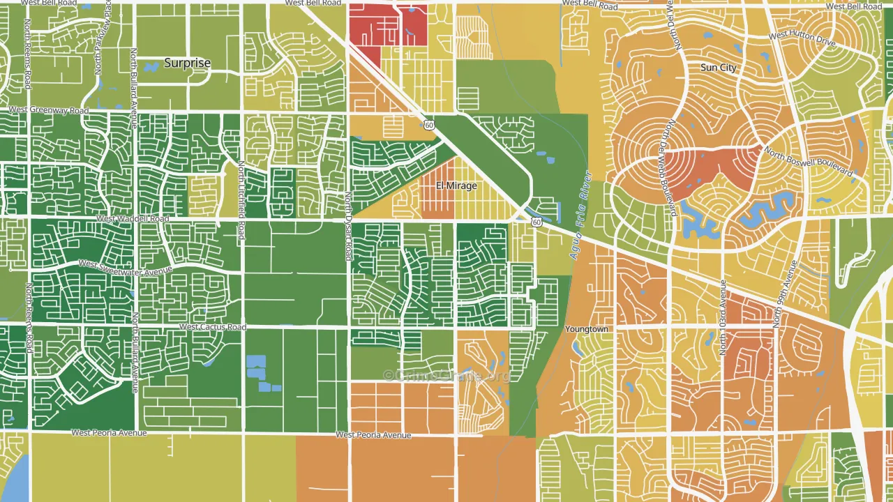 El Mirage, AZ Map of Burglary Rates
