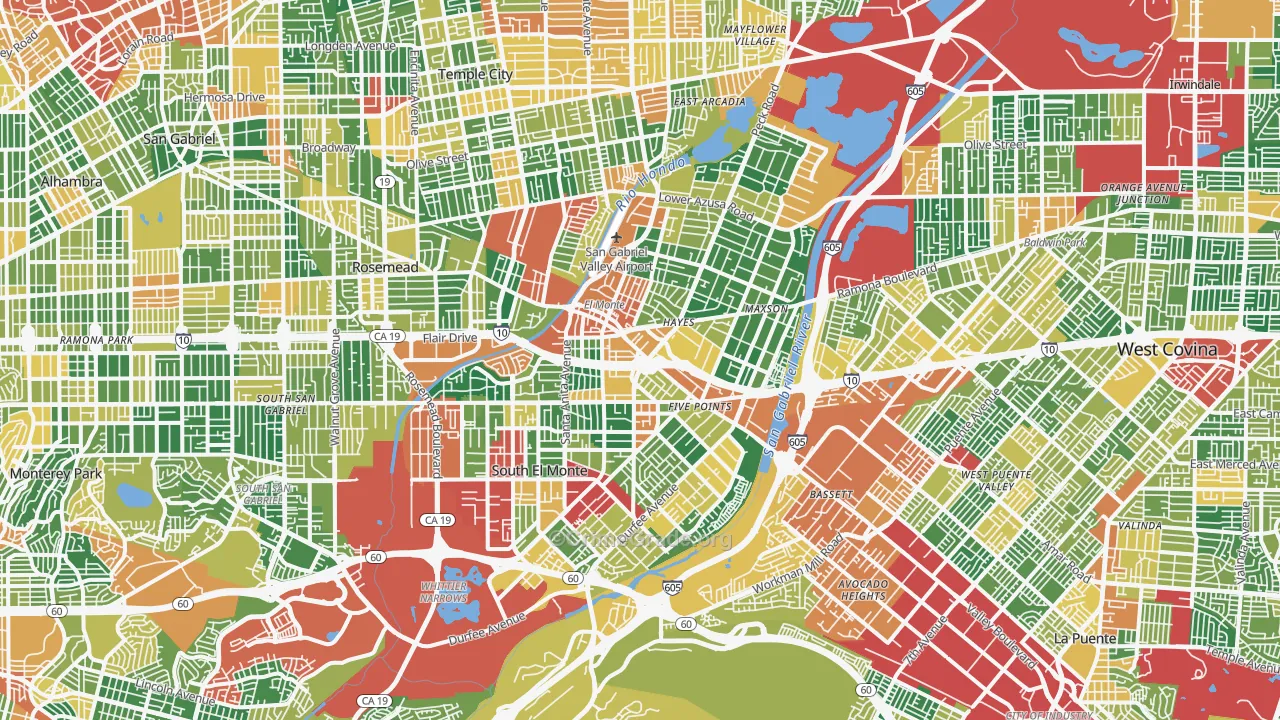 El Monte, CA Map of Burglary Rates