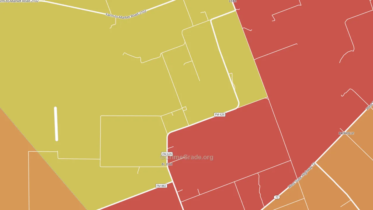 El Oso, TX Map of Burglary Rates