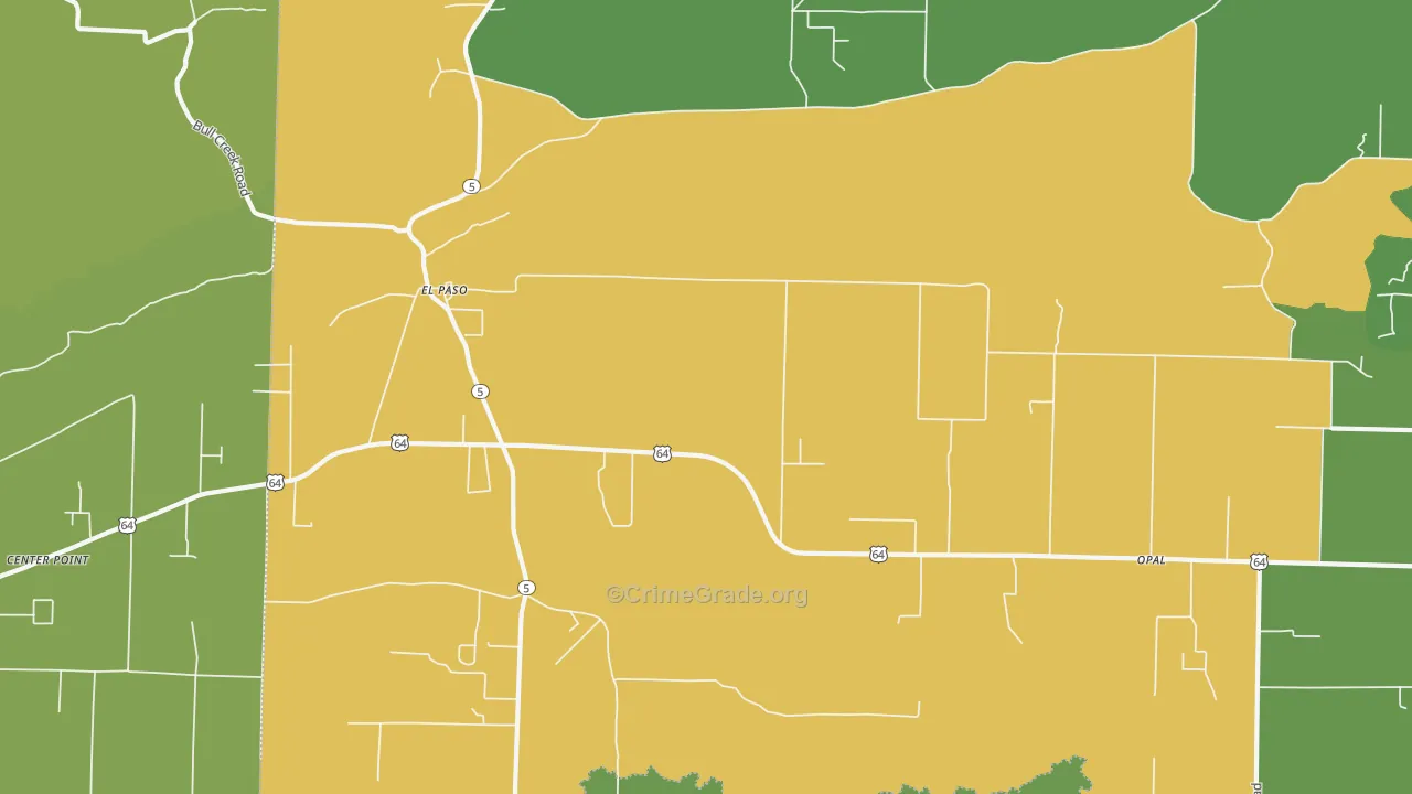 El Paso, AR Map of Burglary Rates