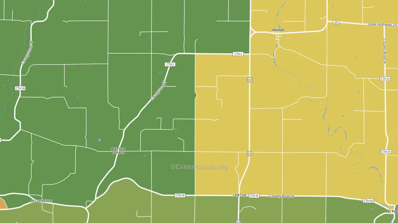 El Paso, WI Map of Burglary Rates