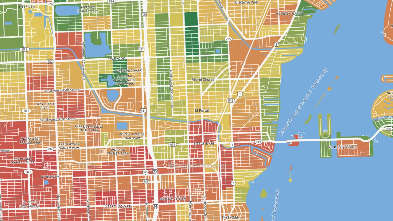 El Portal, FL Map of Burglary Rates